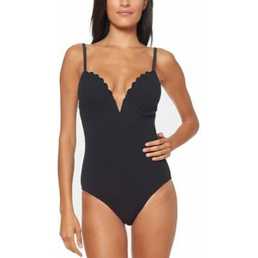 Jessica Simpson Scalloped Edge One-Piece Swimsuit